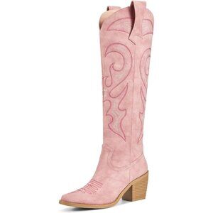 Women Pink  Knee High Boots Women Zipper Convenience Comfort Fashion